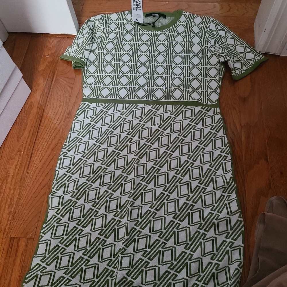 Karl Lagerfeld Knit Dress Green XS